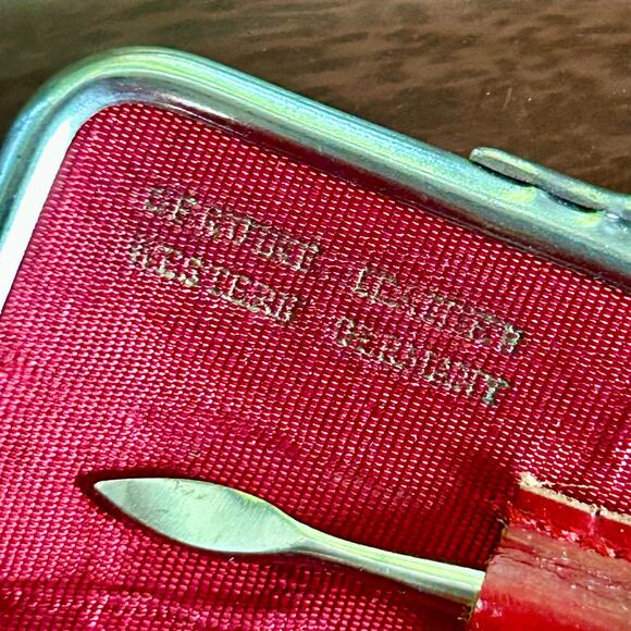 Vintage Red Leather Travel Manicure Set West Germany - Picture 6 of 11